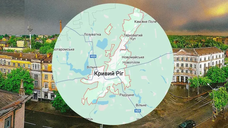Кривой Рог на карте